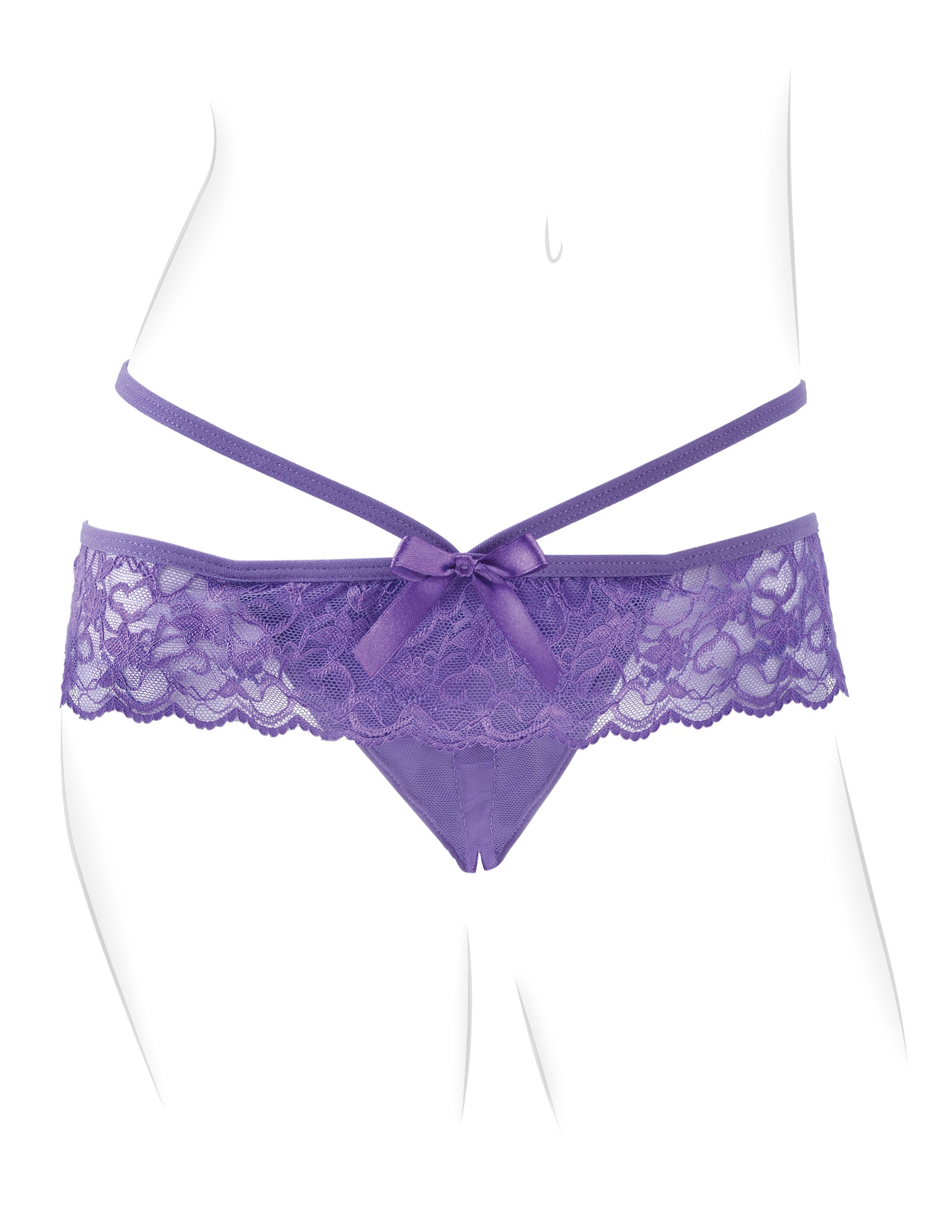 Fantasy For Her® Crotchless Panty Thrill-Her - Purple – Pipedream
