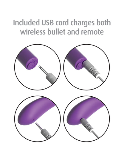 Fantasy For Her Rechargeable Remote Control Bullet - Purple Pipedream Products Fantasy For Her Rechargeable Remote Control Bullet - Purple Pipedream Products